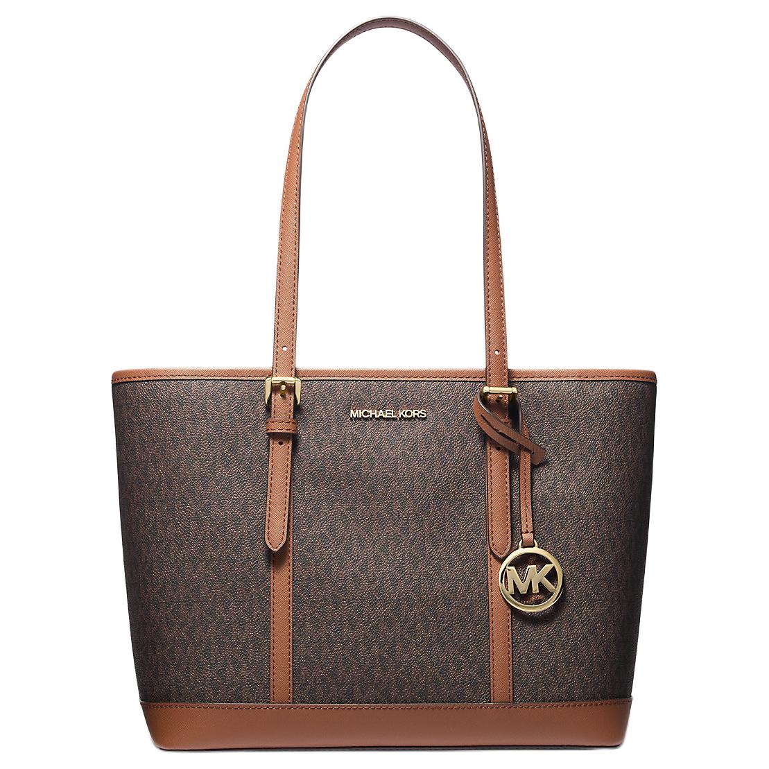 

Michael Kors Jet Set Travel Classic Monogram Print Commuter Fashion Large Capacity Tote Bag Women Tote 35S0GTVT1V-200 Basic Set (Bag+Dust Bag)