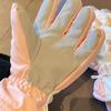 Beige cute bear ski gloves female Korean warm velvet thickened outdoor windproof and cold cycling tide