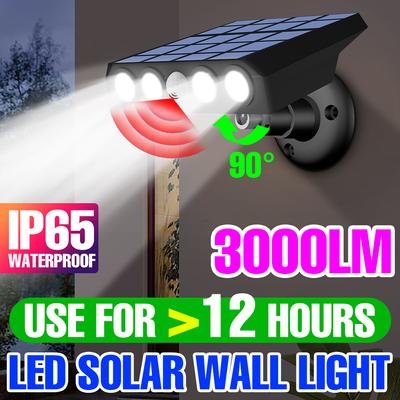 3000LM LED Solar Wall Light IP65 Waterproof Led Reflector Outdoor Solar Lamp Emergency Lighting Garden Spotlight For Exterior Landscape