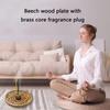 Elegant Incenses Stick Holder and Wooden Ashes Tray Brass Incenses Burners Set for Meditations Room Desktop Decoration