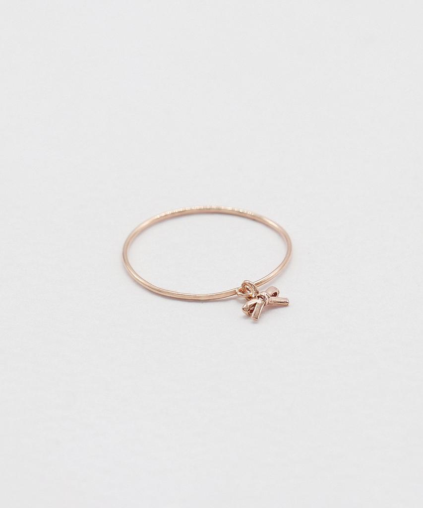Ordor [14K] Mini Ribbon Pendant Ring (Type A)