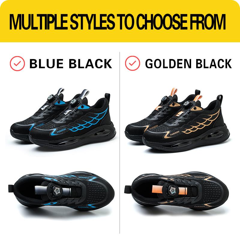 New Rotating Button Labor Protection Shoes For Men Anti Smashing Anti Piercing Lightweight Summer Odor Proof Safety Male Boots