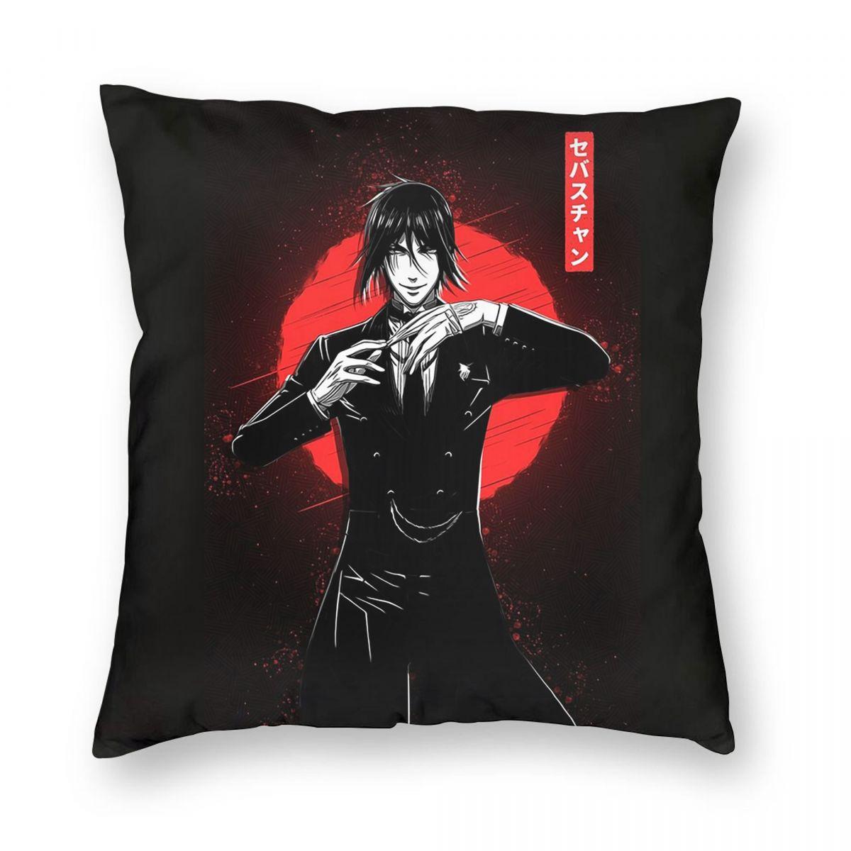 

Anime Black Butler Square Pillowcase Pillow Cover Cushion Throw Pillow for Home Bedroom Car 12x12Inch