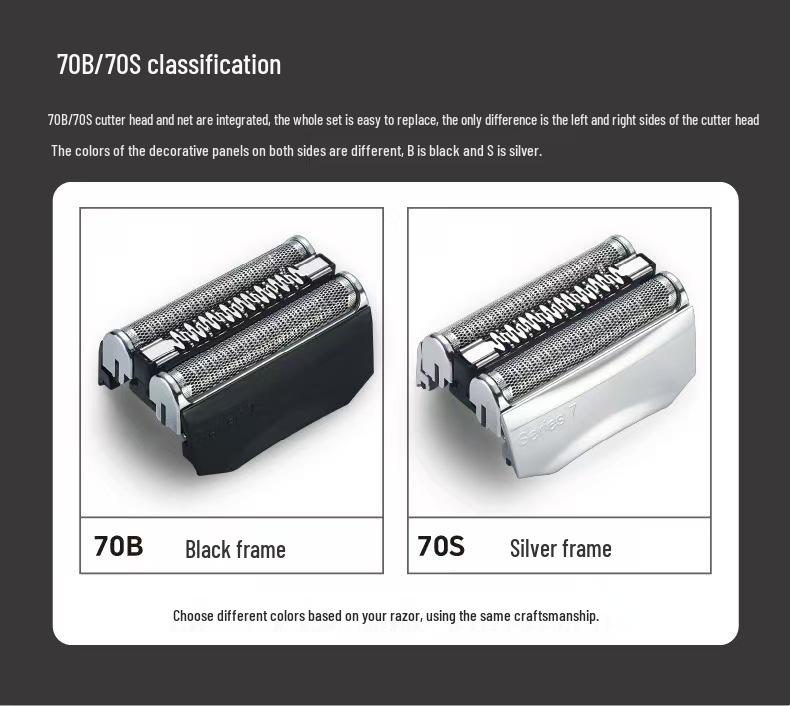 Braun Elektrorasierer Serie 7 Scherkopf 70B/70S Scherblatt für Modelle 760, 750, 790CC, 7865