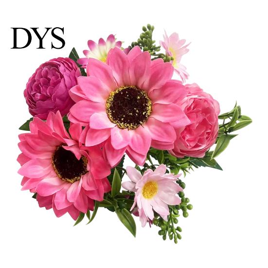 Realistic Silk Flowers for Wedding Centerpieces Sunflower Artificial Flowers, Fake Bouquet Home, Rustic Faux Arrangements Table Decor Fabric