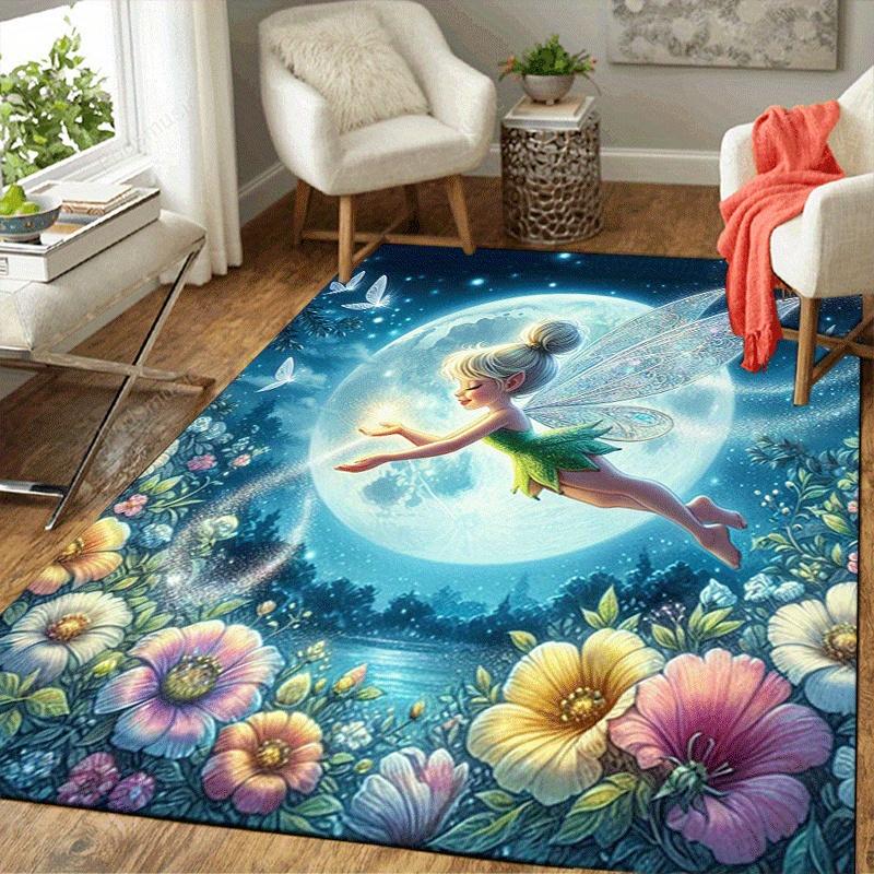 1pc Fairy Pattern Area Rug Soft Flannel Floor Mat for Living Room,Office,Bedroom and Carpet,Sofa Coffee Table Floor Mat