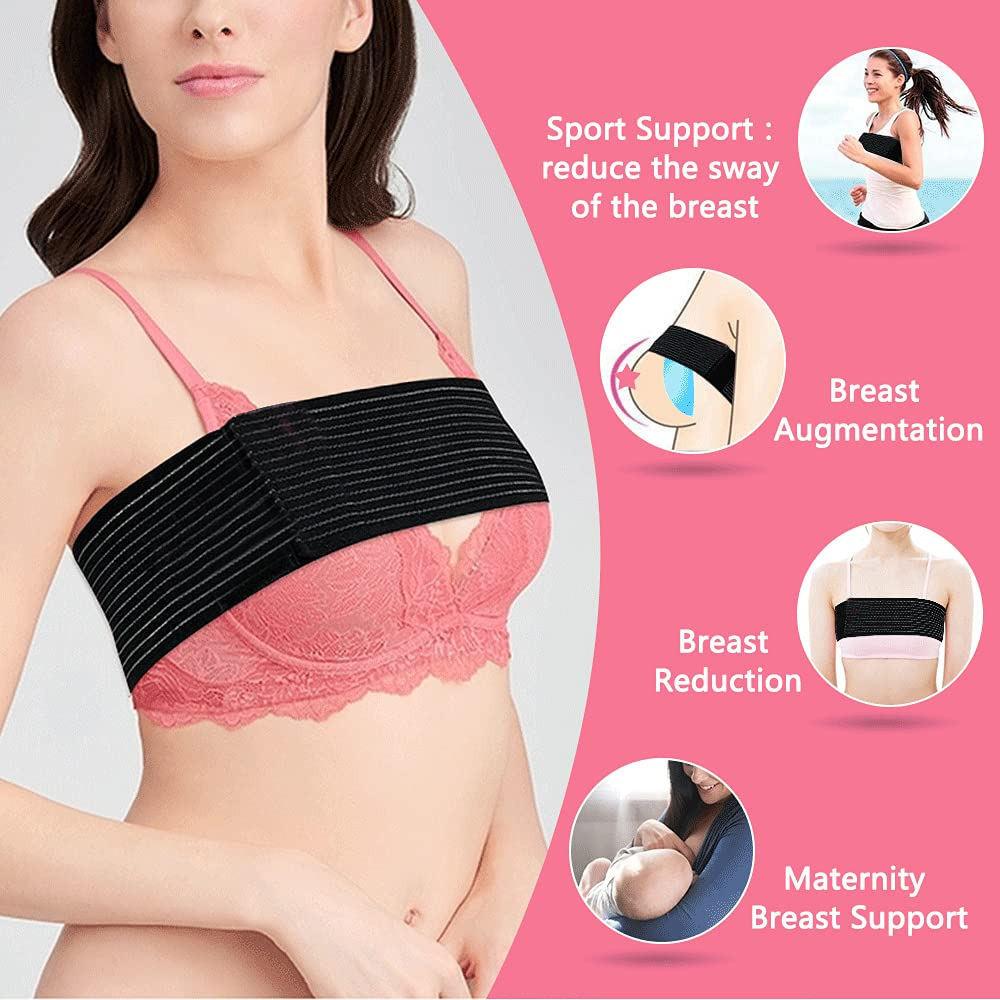 1Pcs Breast Support Band No-Bounce, Post Surgery Breast Augmentation & Reduction Strap, Adjustable Extra Sports Stabilizer Band