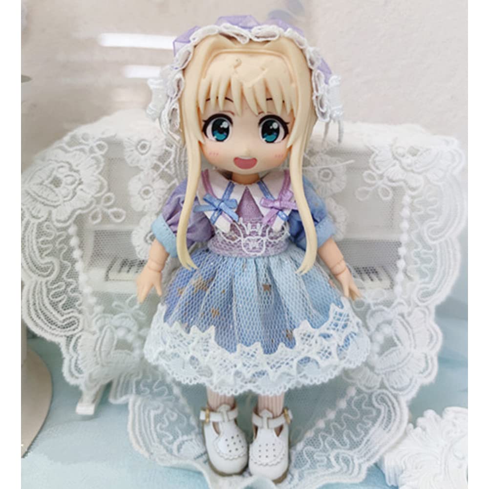 rakulifey Obitsu 11 Clothes Dress OB11 Size Outfit Set Clothes 1/12 Doll Clothes Hair Accessory Obitsu Doll Clothes 2-Piece Set
