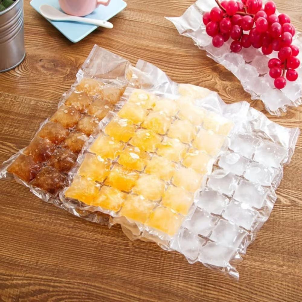 10PCS Edible Frozen Ice Cube Bags Transparent Ice Mould New Faster Freezing Ice Maker DIY Drinking