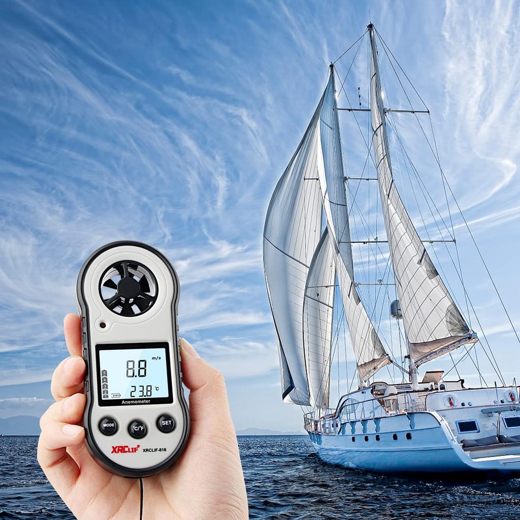 Digital Anemometer Anemometer Handling Anemometer Air Velocity Meter for Measuring Wind Cooling Temperature Anemometer Thermometer for Photographing
