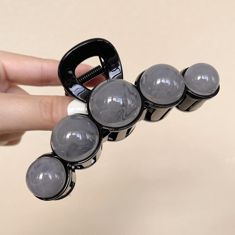 

Элегантная серая жемчужная заколка для волос - большая нишевая шпилька в корейском стиле F1285