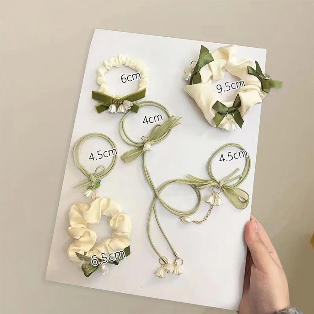 Fashion Convallaria Hair Ties Bell Orchid Flower Head Rope for Women Girls Rubber Band High Elasticity Durable Hair Scrunchies