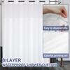 Hook Free Shower Curtain Waterproof Bathroom Curtains with Snap-in Liner Washable Bath Curtains Decorative White Shower Curtain
