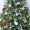 12pcs/set Christmas Pine Tree Ornament 6cm Christmas Tree Hanging Ball Pendant Red Green Gold Ball Ornaments New Year Decoration