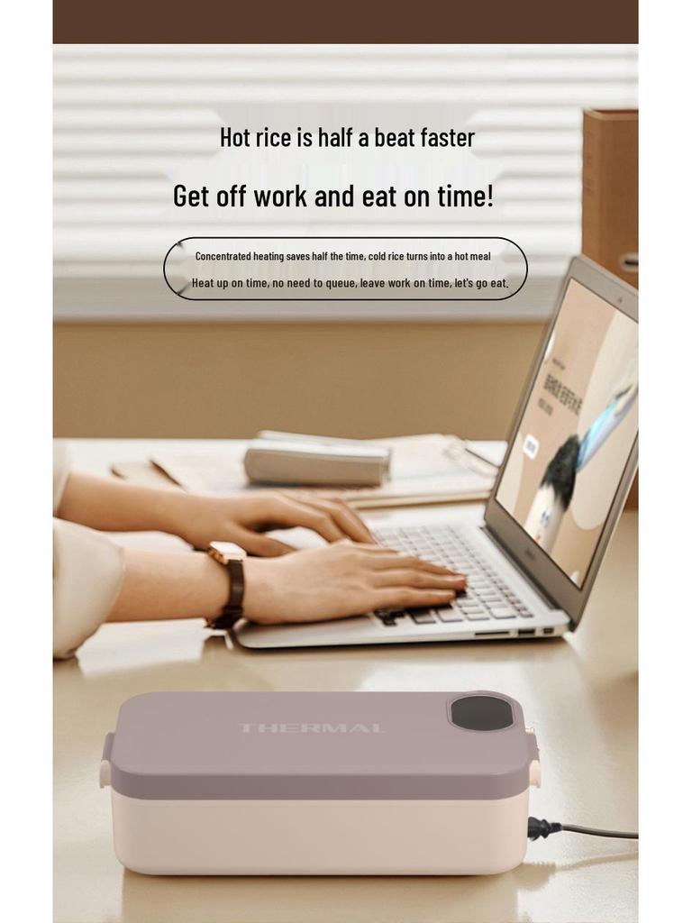 Bezprzewodowe podgrzewane pudełko na lunch USB - 900 ml Bento bez wody dla studentów i pracowników biurowych