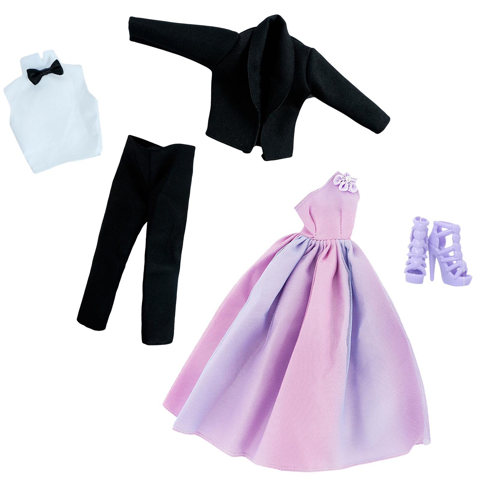 

Свадебная одежда для модной кукольной пары для Кена для аксессуаров для куклы Барби Платье Мантия Костюм Футболка Шорты 1/6 30см Кукольный домик (НЕТ КУКЛ)