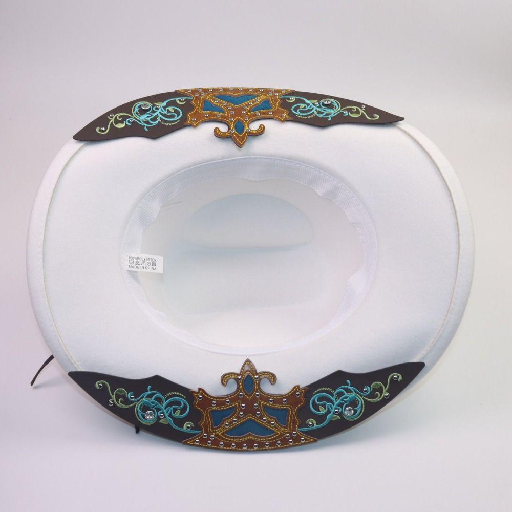 Turquoise Decor Western Cowboy Hat Dress Up Western Cowgirl Hat Retro Top Hat  Costume Accessories