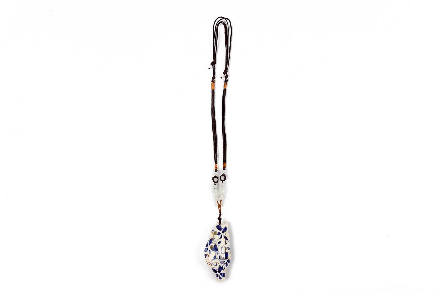 

TNG Мини Окарина [Подвеска 6 отверстий Тайваньский стиль] Роскошное ожерелье, Тональность Соль мажор, Духовой инструмент, Синий и белый фарфор