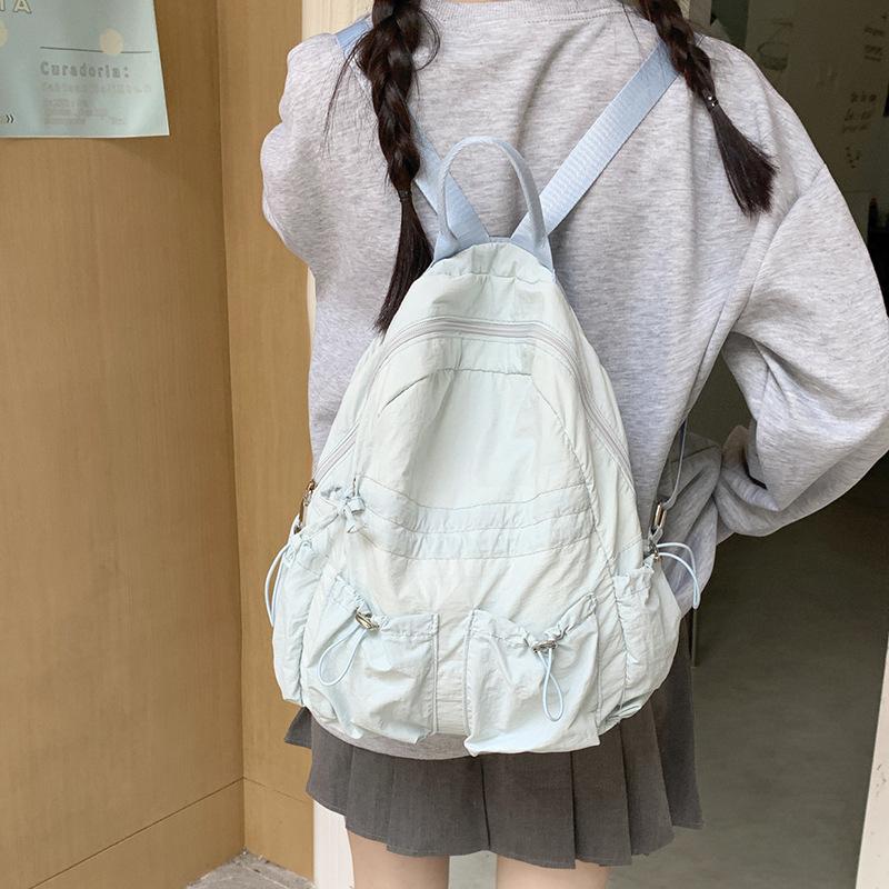 Korean version of casual large-capacity women's bag 2025 new nylon backpack simple and versatile student bag