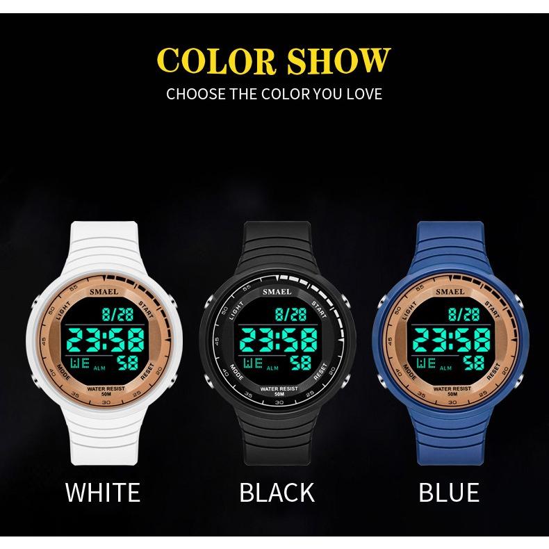 SMAEL Ceas electronic de agrement în aer liber pentru studenți, bărbați și femei, Ceas sport multifuncțional Ceas cu alarmă luminos