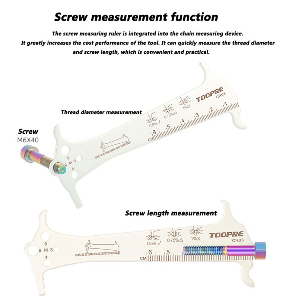 3-in-1 Fahrradkettenlehre Tragbarer Edelstahl Fahrradkettenverschleißanzeiger Messschieber Radsportteile