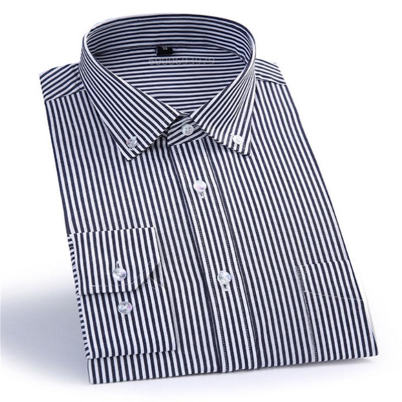 2026 Men's Long-Sleeve Striped Business Shirt, Wrinkle-Free, Various Styles, Comfortable for Work