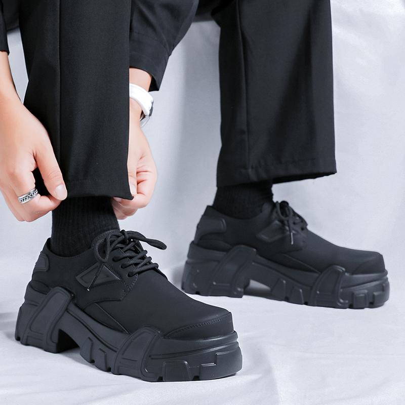 Fashion Round toe men's shoes Minimalist trendy and versatile style high-quality  Outdoor party Daily walking thick soled men's shoes