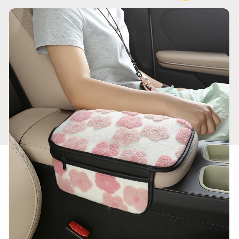 Cute Warm Plush Car Armrest Box Cover - Center Console Arm Cushion Automobile Interior Decoration Pads