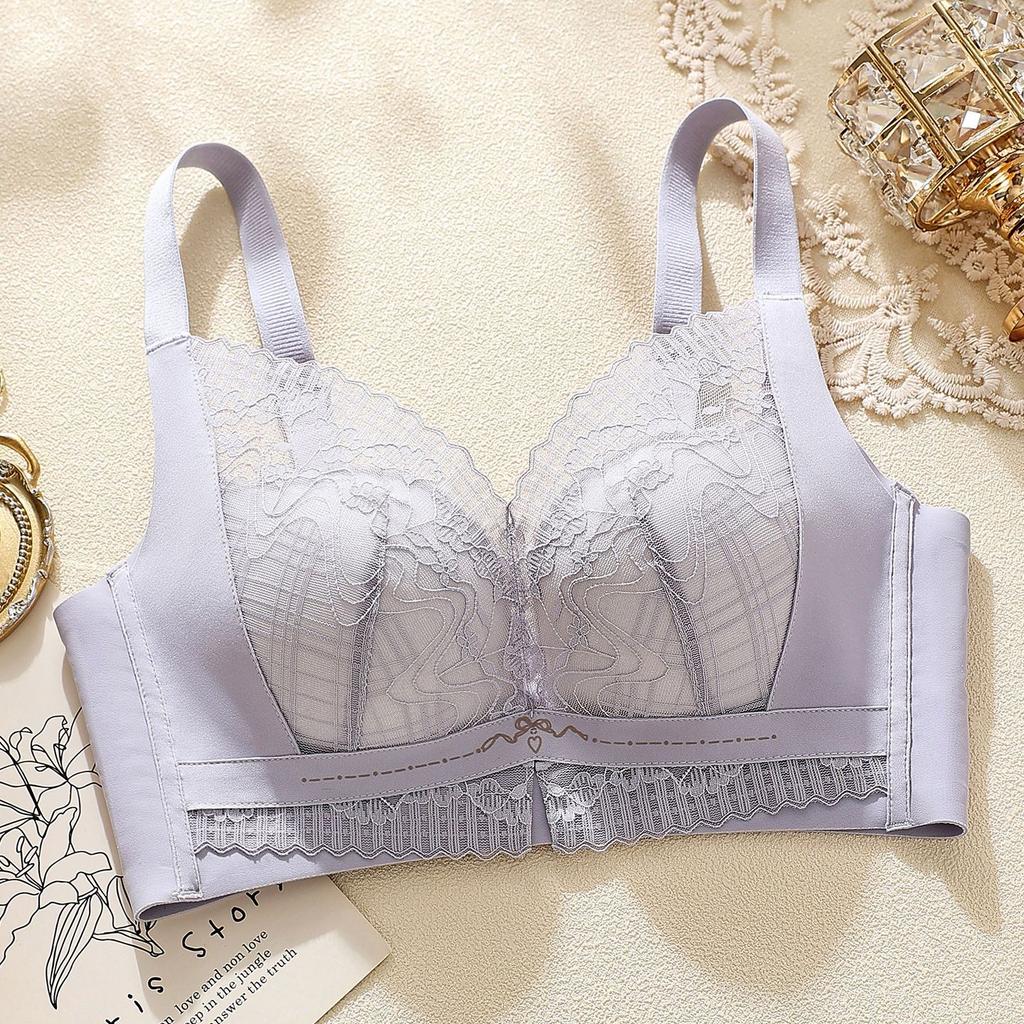 New Lace Lift Upper Support Without Steel Ring, Breast Adjustment Bra Cover Gathers Thin Cup