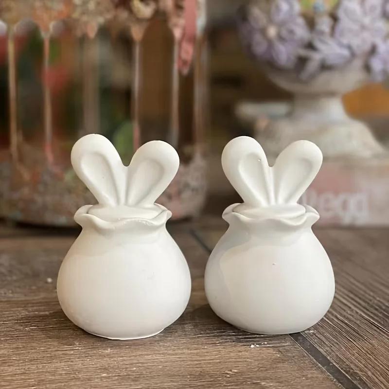 2026 Latest Models 3D Bunny Ear Lid Silicone Mold Storage Jar Candle Holder Epoxy Resin Casting for DIY Crafts Jewelry Miniature