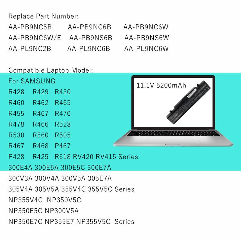 Laptop Battery For Samsung NP300V5A NP300E5A NP300E5C NP300E5V NP300E5Z NP300V4A NP305E7A NP305E5A NP270E5V R420 R428 R429 R430