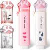 4Pcs Cat's Paw Cute Stationery Set,Cute School Supplies,Including 2 Cute Pencil Sharpeners and 2 Retractable Erasers, for Kawaii Office School Home