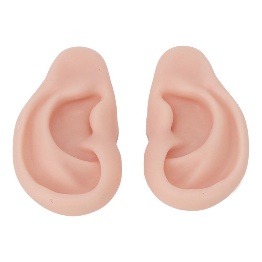 1 Pair Soft Touch Silicone Ear Model Skin Tone Color Ear Piercing Model For Piercing Exercise