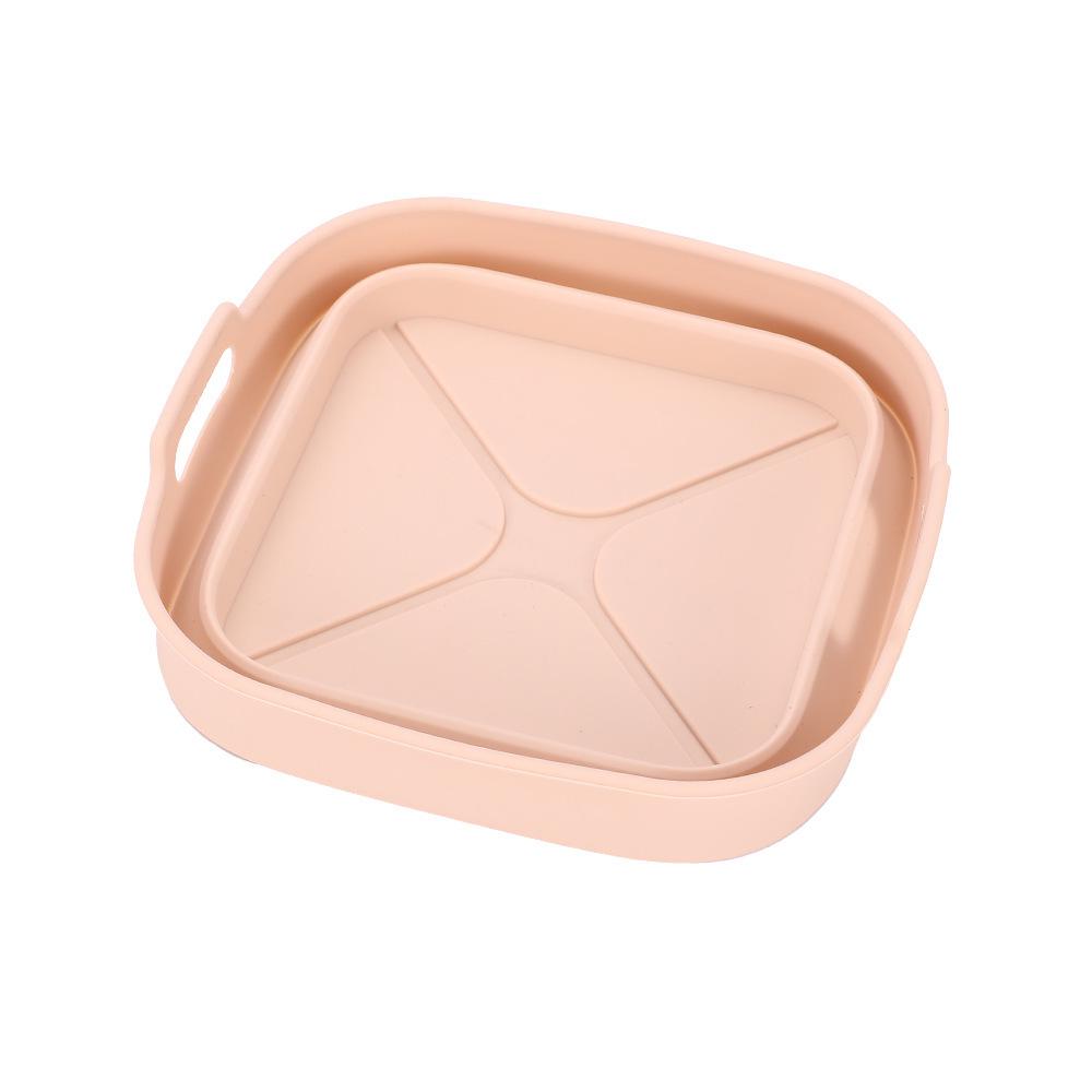 High-Temperature Resistant Foldable Silicone Air Fryer Pan with Handle