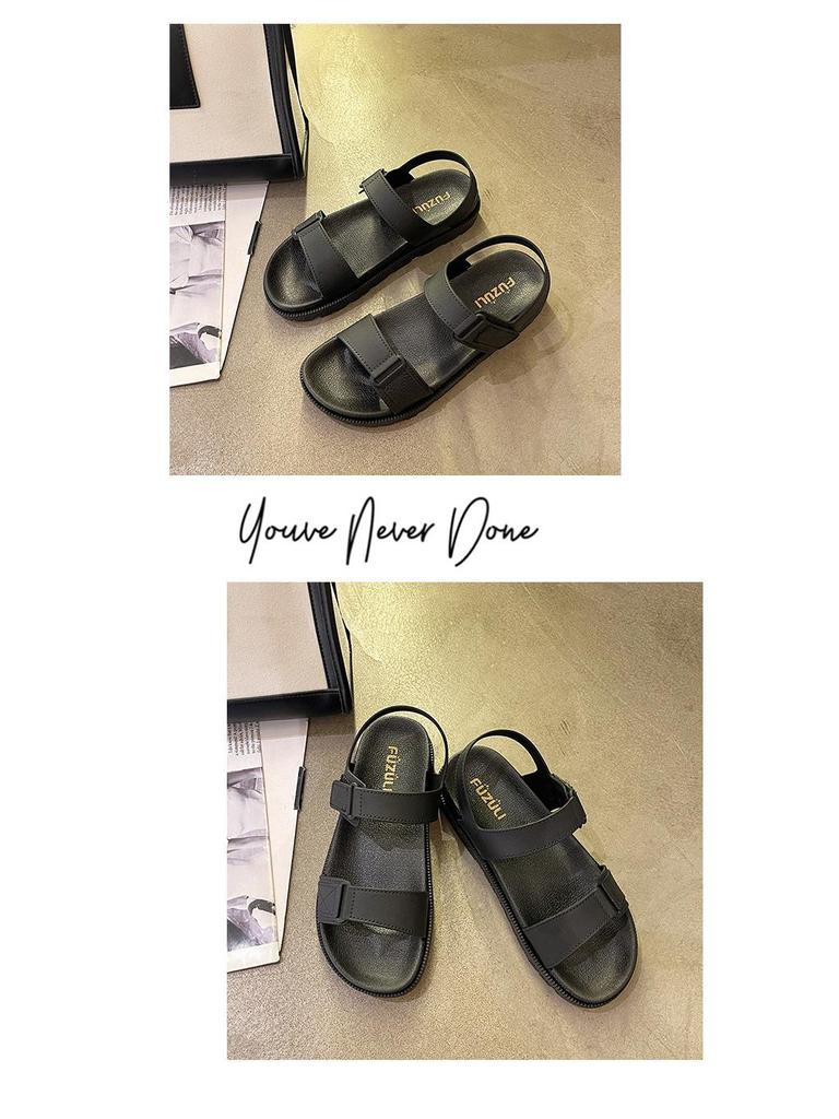 Damen Klettverschluss Sportsandalen: Neuer modischer Flachboden-Strandstil für lässige Outdoor-Bekleidung