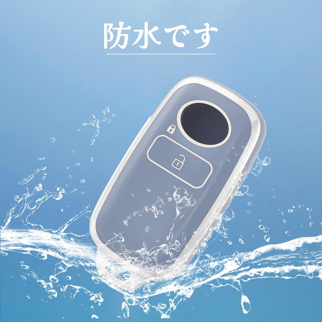 WE Key Case for 2 Button Toyota Rise Daihatsu Rocky TPU Key Cover New Taft Key Case Cute Stylish Smart Key Case Blue Silver [OFF GO] Daihatsu/Toyota -