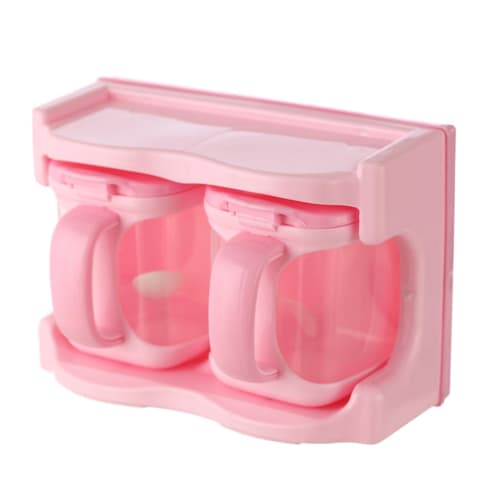 1-Piece Multipurpose Condiment Box, Condiment Rack, Condiment Pot, Kitchen Utensil, Pink