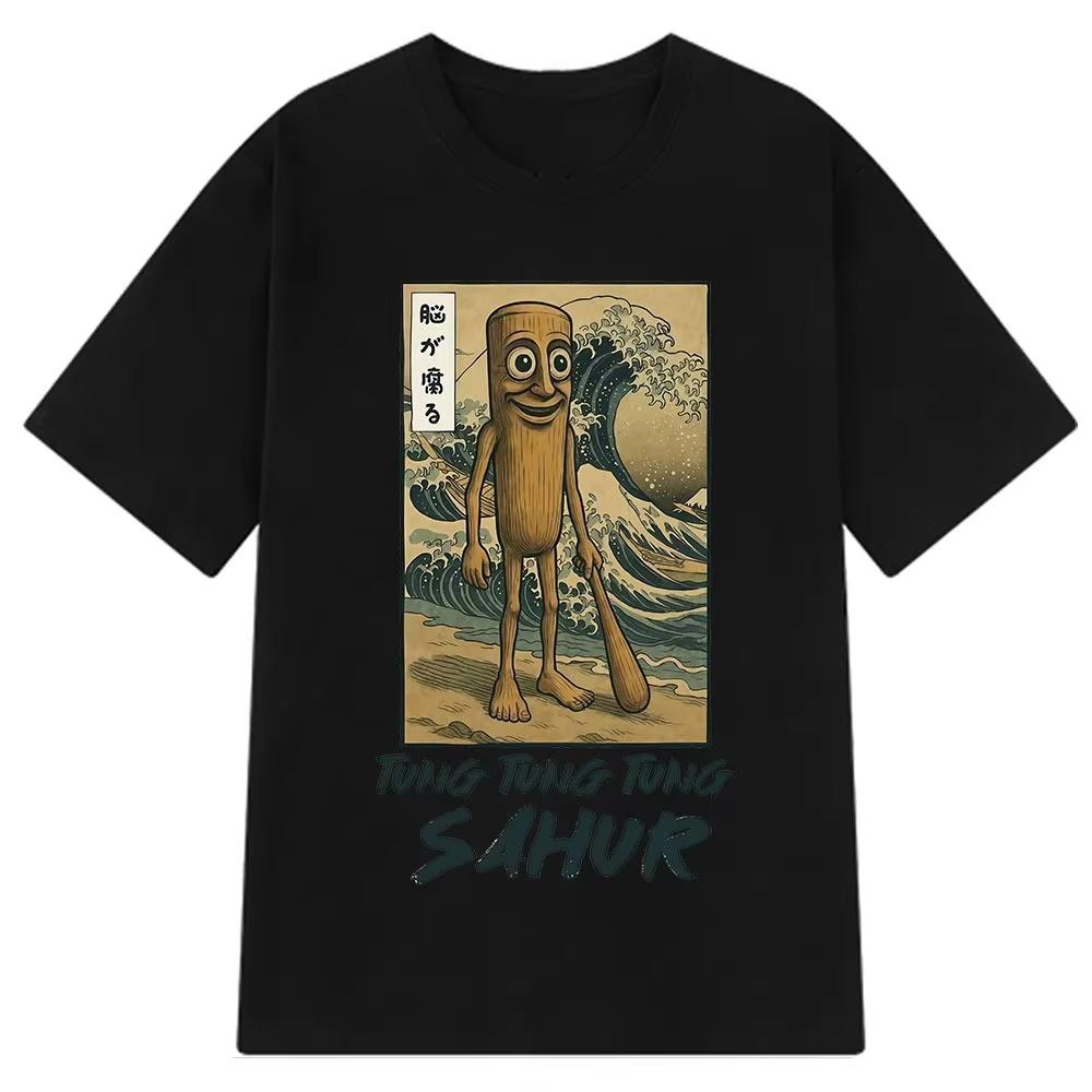 

Тунг Тунг Тунг Сахур Маразм Футболка Смешной Мем с Бейсбольной Битой Итальянский Маразм Футболка Японский Стиль Унисекс Футболки S