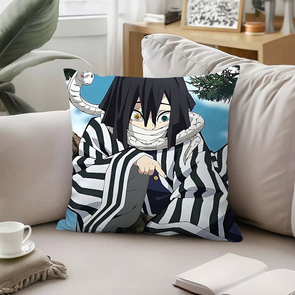 Cool Iiguro Obanai Pillow Case Cushion Cover Soft Cute Throw Pillow Case For Car Sofa Pillowcase Polyester With Zipper