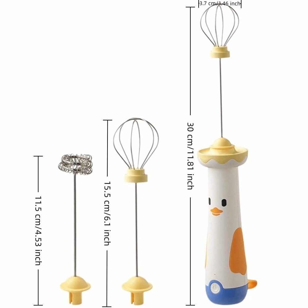 Cartoon USB Wireless Electric Whisk Stainless Steel Hand Blender Multi-Use Egg Beater Baking