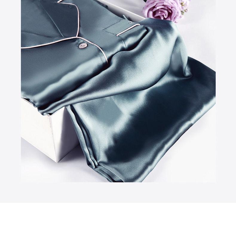 100% Mulberry Silk Women's Long Sleeve Pajama Set - Minimalist Autumn Homewear