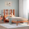 Vidaxl Bed With Shelf, Without Mattress, Waxed Brown, 100X200 Cm, Pine