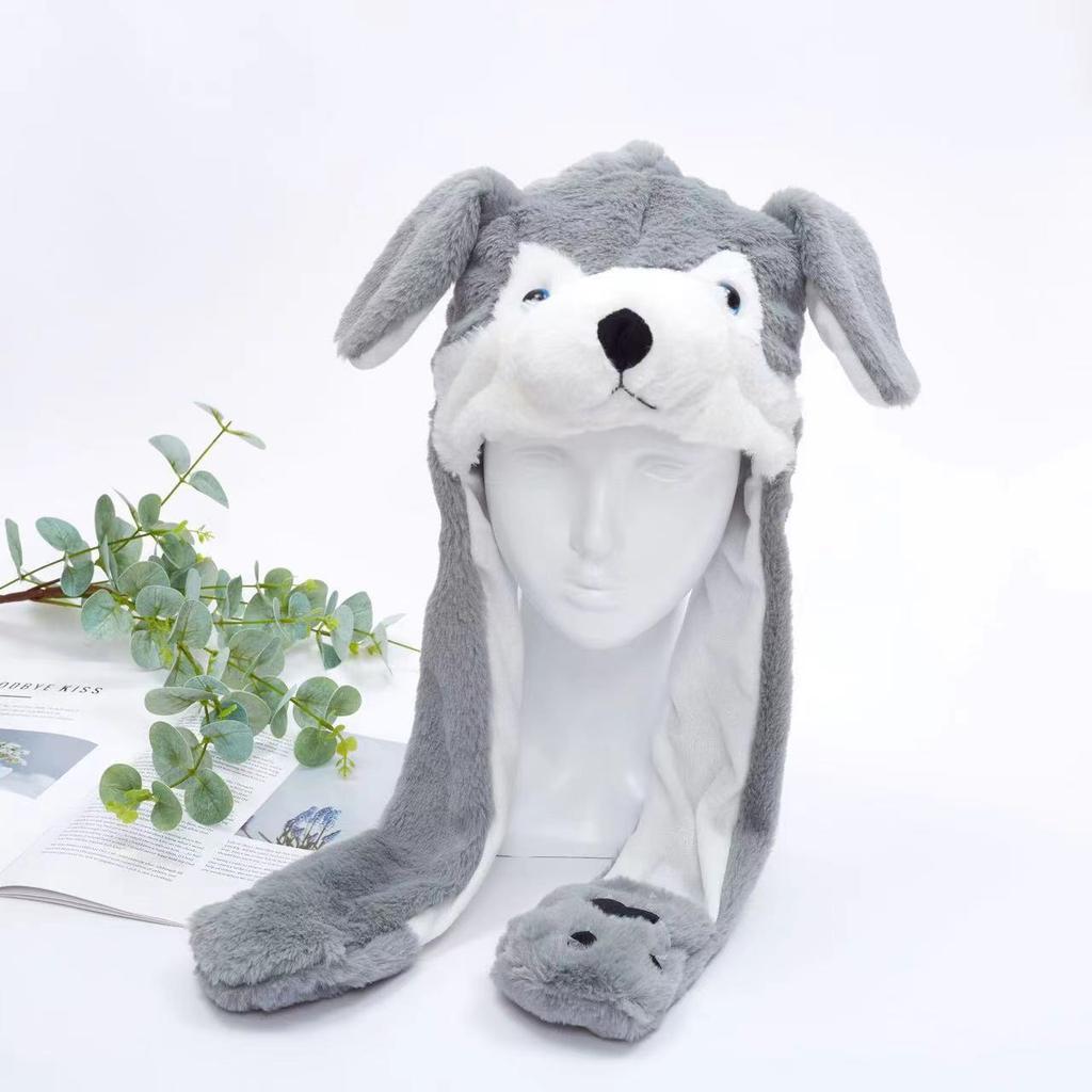 Lustige Weihnachts-Halloween-Plüschmützen mit Hirsch-Kürbis, Weihnachtsmann, Geistertierohren, beweglichen Plüschmützen für Jungen und Mädchen, Weihnachtsgeschenke