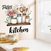 Creative Gift for Home Decor Cartoon Kitchen Wall Sticker, Watercolor Decorative Decal, PVC Waterproof Art Stickers Mural, Removable Decals