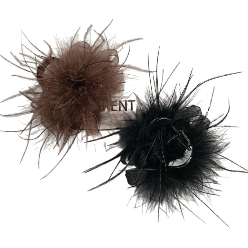 Elegant Feather Large Hair Claw For Women Girls  Hair Clips Versatile Shark Clip Exquisite Hair Accessories Gifts