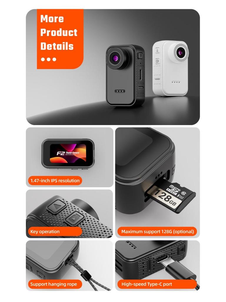 1080P Portable Cycling Sports Thumb Camera for Travel