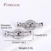 Rhodium Plated Creative Round Connector Clasps For Necklace Making,Inlaid Zircon Fastener Clasp DIY Pearls Jewelry Fittings