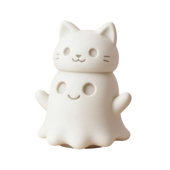 3D Print Ornaments, Cat Ghost Shape, Add Halloween Atmosphere Desktop Decoration, Figurine for Home Office белый