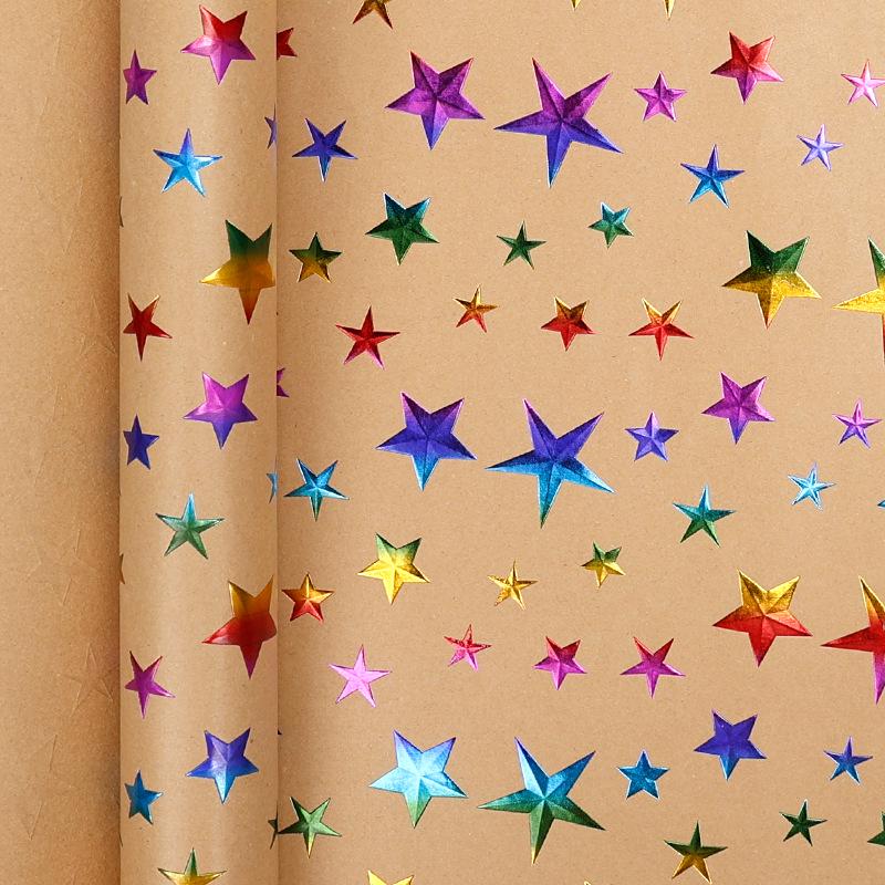 Papel de Presente Kraft Embossado de Luxo para Aniversários e Dia dos Namorados