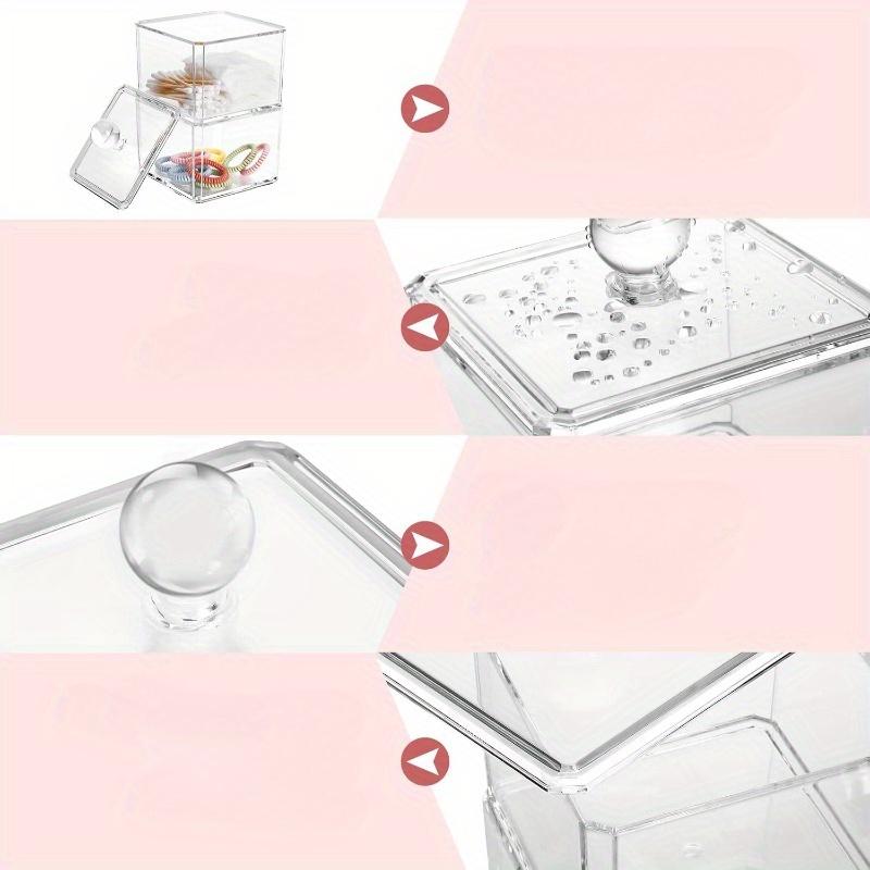 Hair Accessories Organizer for Girls, Clear 3 Stackable Acrylic Hair Tie Organizer for Headband, Bows, Cotton Swab Organization